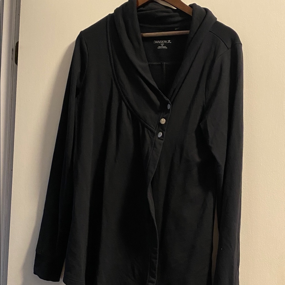 Danskin Black Shawl Collar Cardigan